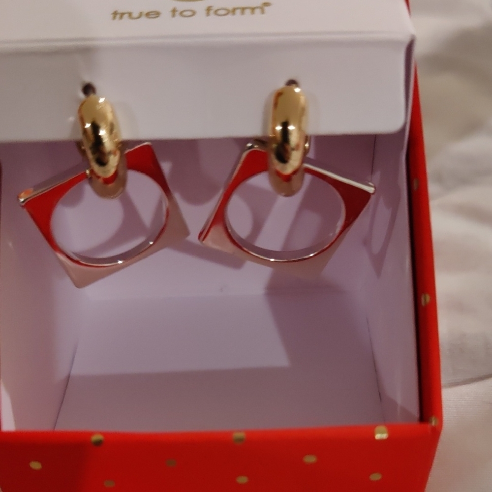 New! Y2K Geometric Hoop Earrings Coastal Cottagecore Retro Luxury Shabby Chic